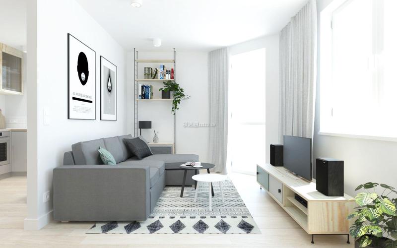 38平米小户型样板房室内客厅家具图片装信通网效果图