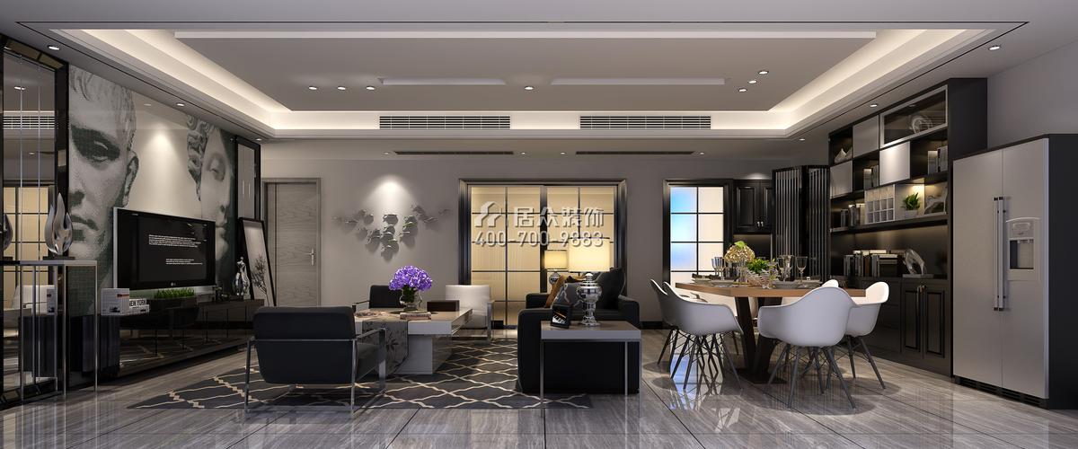 第六都170平方米现代简约风格平层户型客厅装修效果图