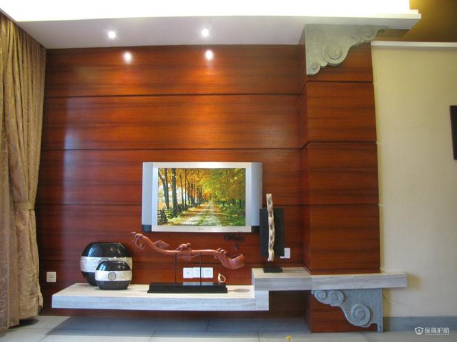 中式实木电视背景墙效果图电视墙怎么装修好看