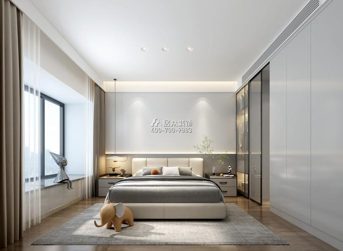 鸿荣源壹城中心112平方米现代简约风格平层户型卧室装修效果图