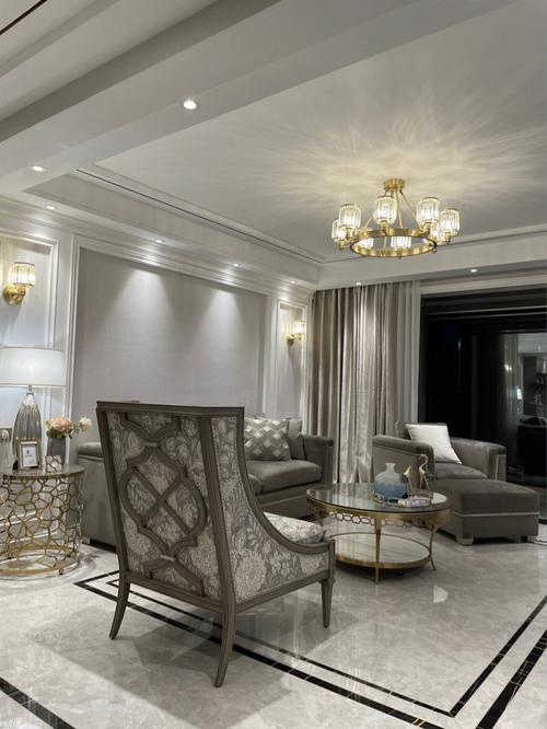 美式轻奢装修之客厅灯具设计高级感拉满78