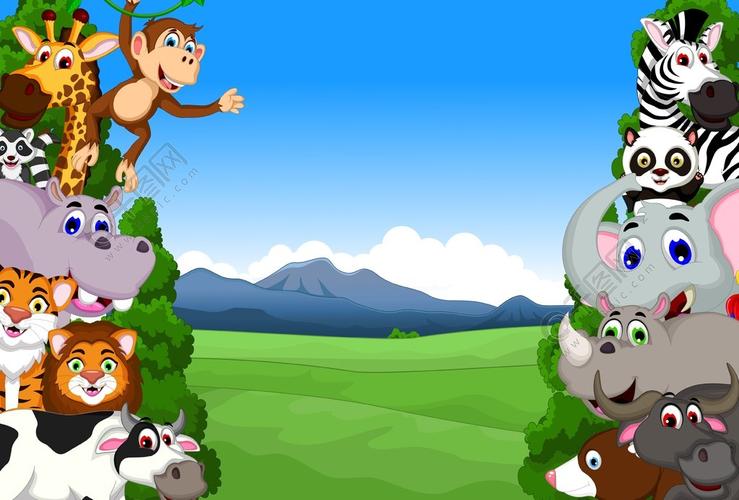 在丛林中的有趣动物卡通集合1年前发布