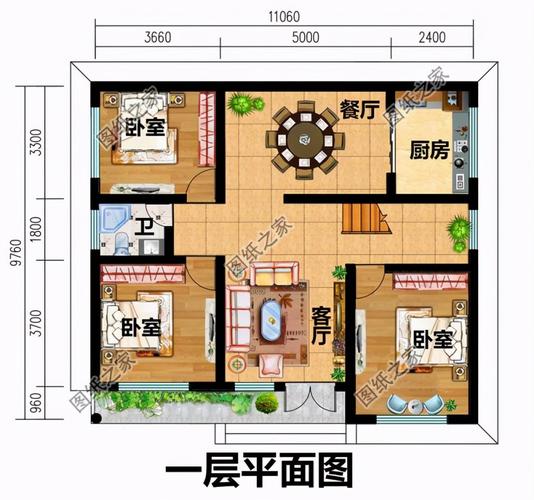 占地120平以内二层楼房设计图南北方朋友都能建适应乡村生活