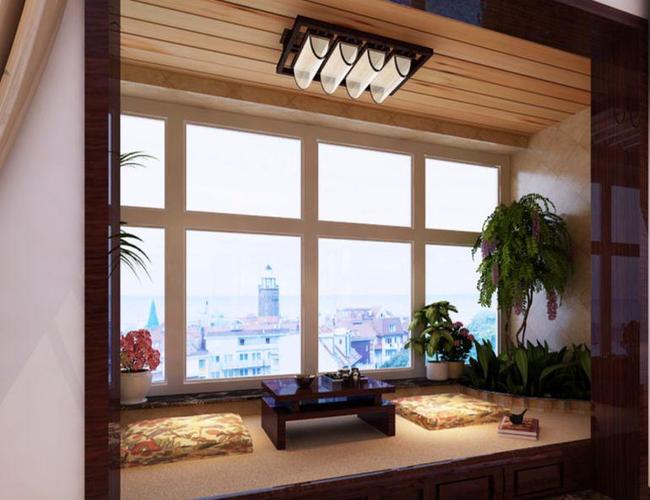 中式风格三居室阳台榻榻米装修效果图欣赏