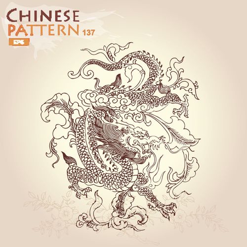 中国龙龙纹图案龙图腾中国风花纹中国传统图案古典花纹装饰花纹