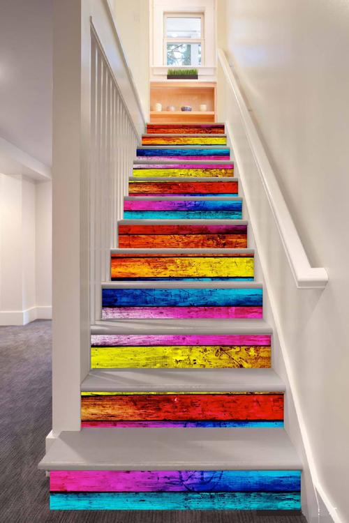 一件代发创意木纹楼梯贴防水可移翻新diy贴纸走廊台阶贴lt027