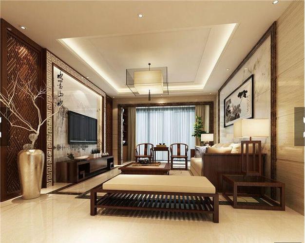 中式风格二居室客厅茶几装修效果图欣赏409228546
