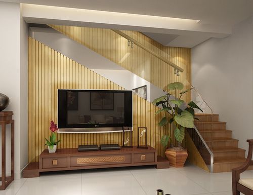 新中式风格客厅电视墙装修效果图