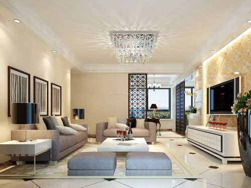 2022现代简约客厅布置组合沙发装修效果图片