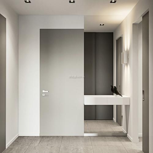 极简风格60平米小户型房间门设计图片装信通网效果图