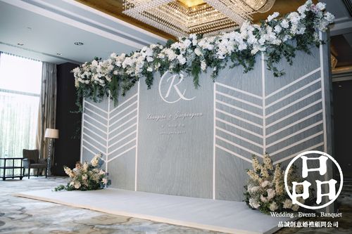 韩式小清新婚礼简洁风婚礼背景墙