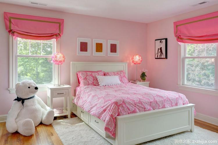 温馨甜美粉色现代简约儿童房装修效果图