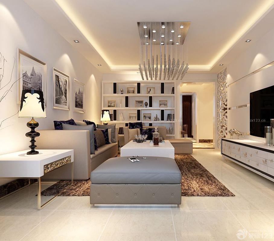 2020最新现代家居90平米小户型客厅简约装修效果图