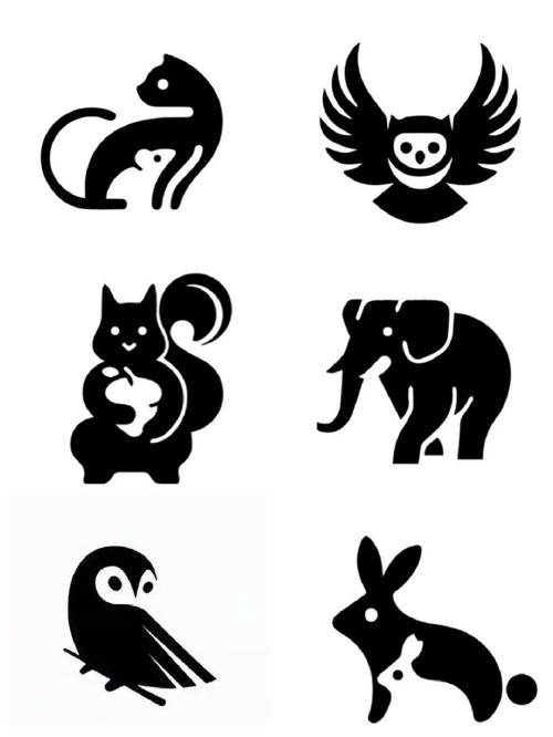 动物logo丨创意图形丨简约图文丨正方形logo