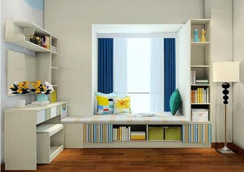 首尔之缤飘窗设计矮柜及书柜组合形成一个休闲空间整体空间时尚