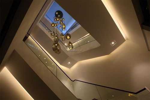360平中式风格酒店楼梯间吊顶装修效果图