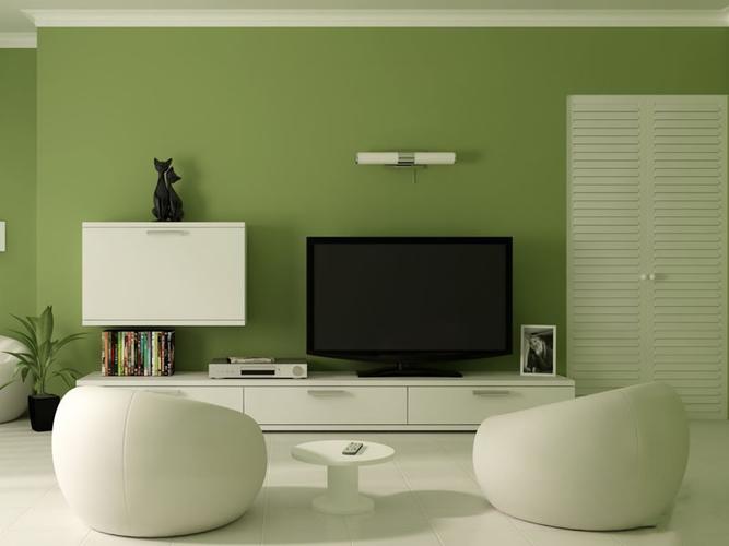 客厅绿色背景墙装修效果图大全