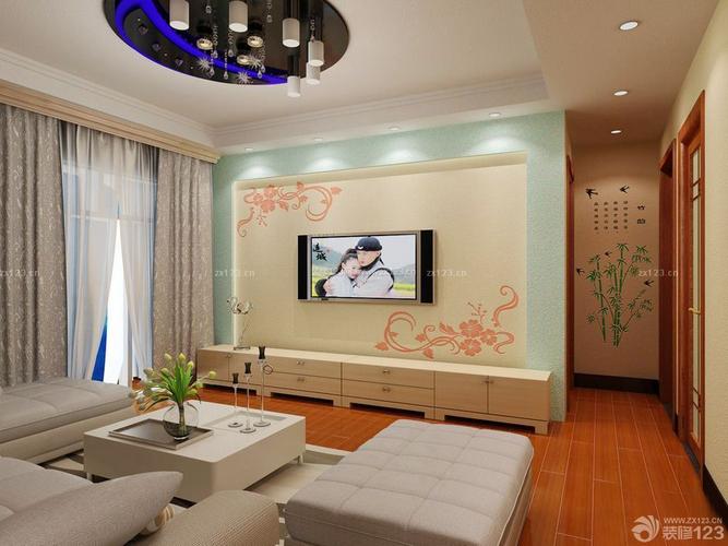 3d硅藻泥客厅电视背景墙装修效果图