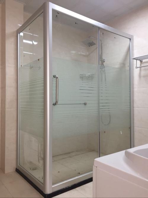 简易淋浴房移门卫生间隔断冲凉房钢化玻璃浴室屏风方形l浴推拉门