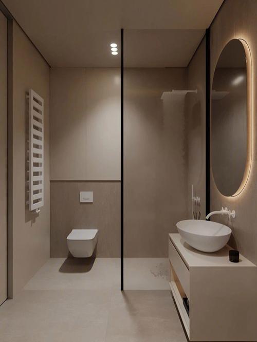 如何造打现代极简卫生间无挡水条的淋浴房
