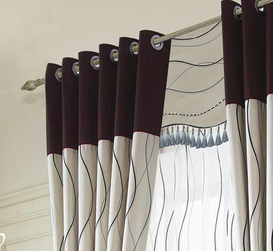 窗帘可定制遮光水波纹欧式窗帘布料挡风客厅卧室包邮图片高清图细节