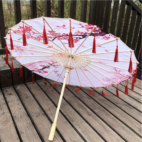 古代花伞油纸伞古风汉服流苏伞防雨防晒实用中国风绸布古装伞