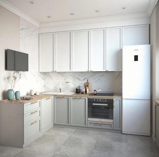 极简且高级的定制橱柜设计浅色系色调的厨房空间