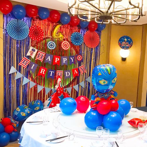 三维工匠男孩儿童生日气球装饰场景布置欢喜派对宝宝周岁卡通主题男生