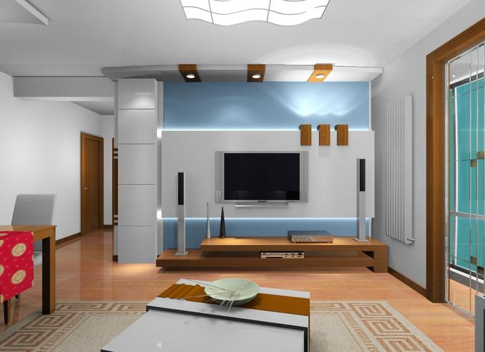 4电视背景墙灯光效果根据墙面的构造布局来设计灯光效果和搭配方式