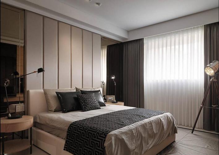 现代简约风格卧室床头背景墙设计