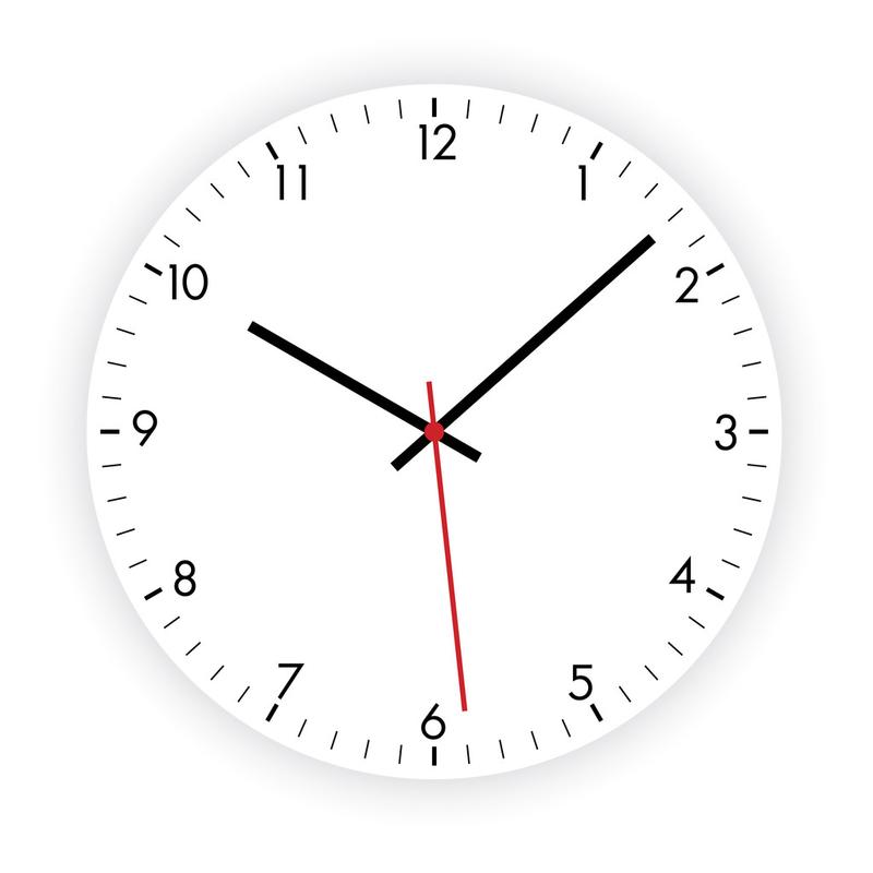 白色背景上的现代时钟表盘的矢量图