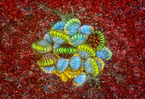 蕨类植物的孢子结构放大10倍.摄影师rogelio