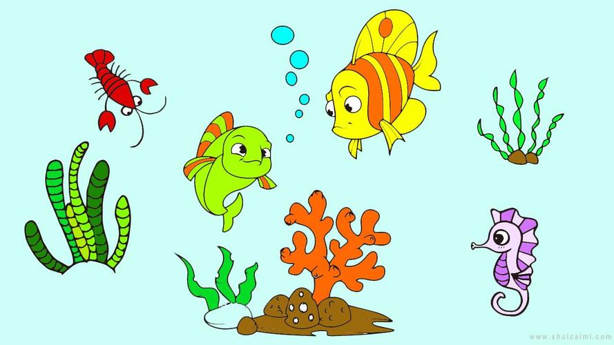 海底世界动物简笔画怎么画海底世界动物简笔画图片大全
