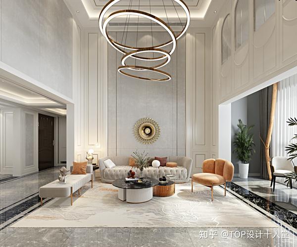 长沙原创低调奢华的独栋别墅挑空客厅设计分享