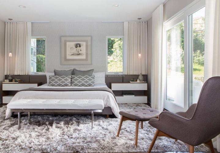 2022单身卧室灰色羊毛地毯贴图大全装信通网效果图