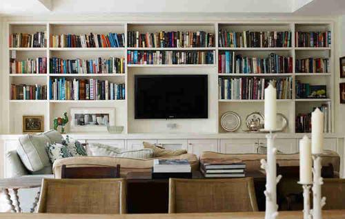 把电视墙做成书架会影响看电视的效果吗客厅电视背景墙设计成书柜造型
