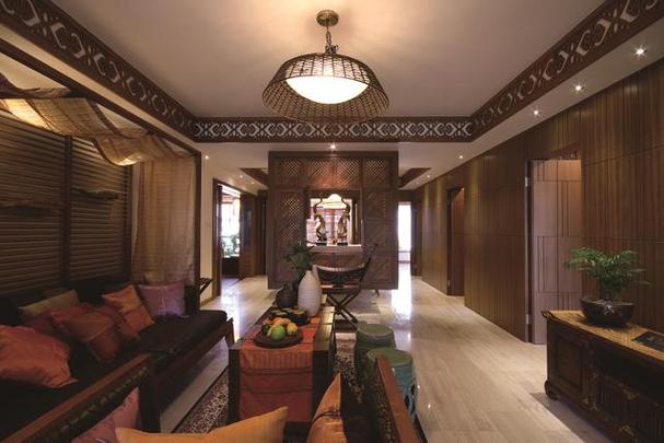 140平米的三居室装修案例欣赏将东南亚风融入到现代生活当中.