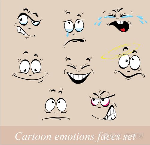 卡通的情绪表情集