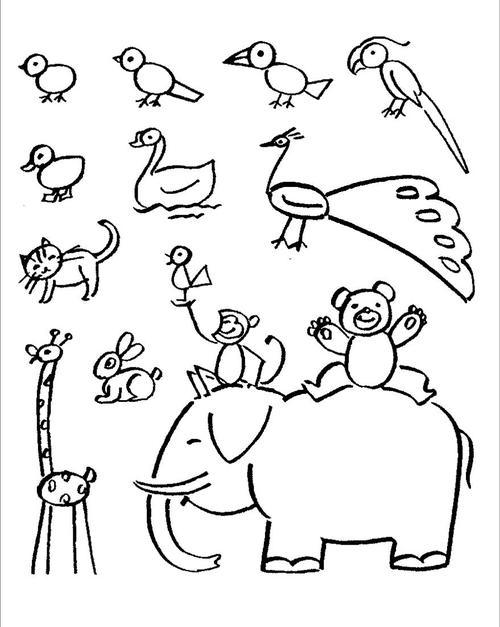 p动物简笔画是指用简单的线条画出动物的主要外形特征要画得简