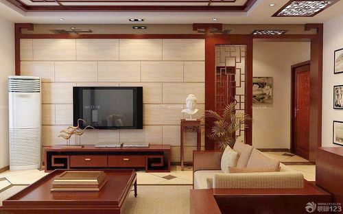 新中式风格室内电视背景墙装修效果图大全