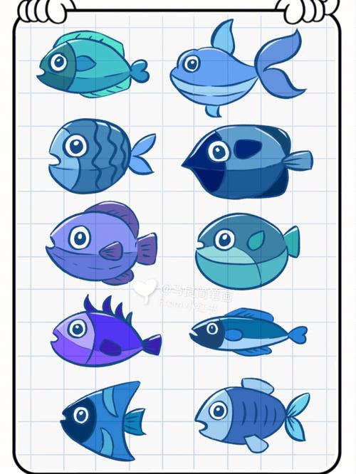 鱼简笔画海洋生物动物手绘卡通鱼