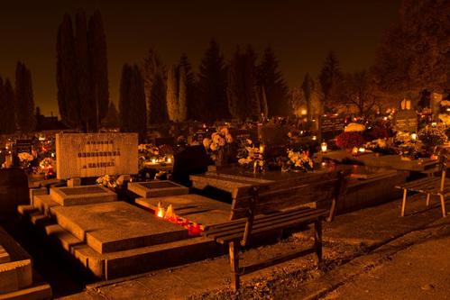 公墓蜡烛晚上黑暗死的坟墓纪念碑