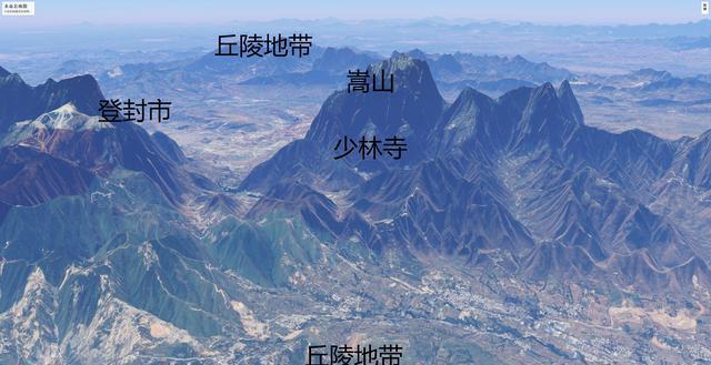 我国五岳简易地形图泰山嵩山恒山衡山和最西的华山