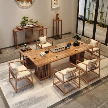 新中式茶桌胡桃白蜡木禅意功夫茶水台客厅办公室实木泡茶桌椅组合22米