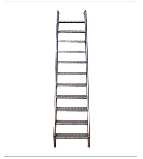 不锈钢登高直梯带扶手可移动梯可定制阁楼钢直梯登高
