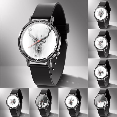 黑白动物骷髅头系列手表时尚简约韩版休闲手表男女手表石英腕表