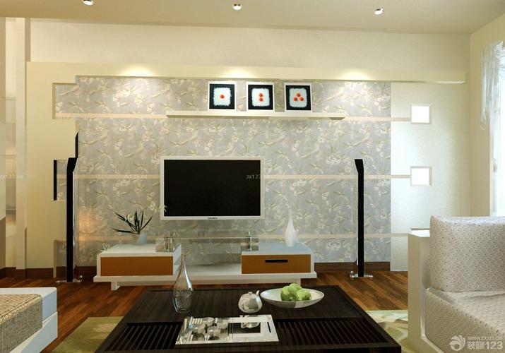 现代风格创意电视背景墙壁纸设计图