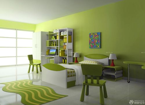 70平米的房子卧室绿色墙面装修效果图片