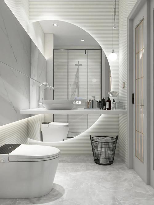 卫生间设计78高级轻奢感浴室太93了浴室设计轻奢卫生间月星