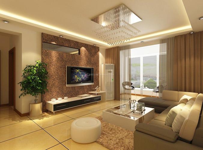 小户型客厅家装设计简洁电视墙效果图